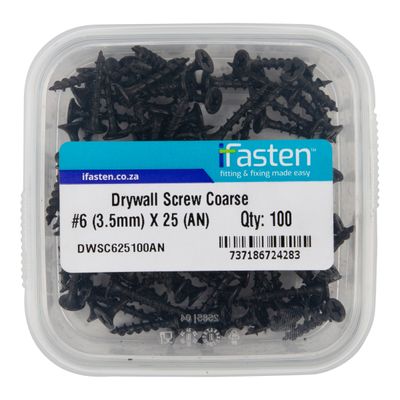 IFASTEN DRYWALL SCREW COARSE NO6 3.5MMX25MM 100 PT