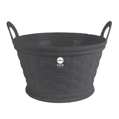 SEBOR Trug Woven Basket 44cm Charcoal