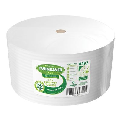 TWINSAVER Paper Wipe 1ply Slim 160mmx1500m 0482