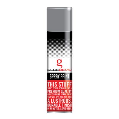 GLUEDEVIL SPRAY PAINT 300ML SILVER GREY