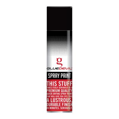 GLUEDEVIL SPRAY PAINT 300ML HEAT RESIST GLOSS BLK