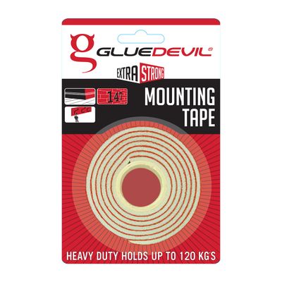 GLUEDEVIL D/SIDED TAPE 1MMX18MMX1.5M 120KG