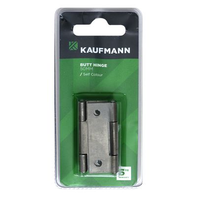 Kaufmann Butt Hinge Steel 50mm Self Colour (pair)