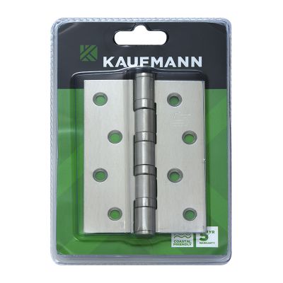 Kaufmann Butt Hinge 100mm Ball Bearing S/s (pair)