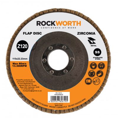 ROCKWORTH Flap Disc 115mm Zirconia Oxide P120