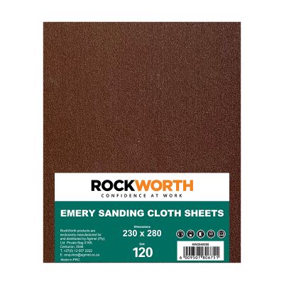 ROCKWORTH EMERY SANDING CLOTH - 120 GRIT