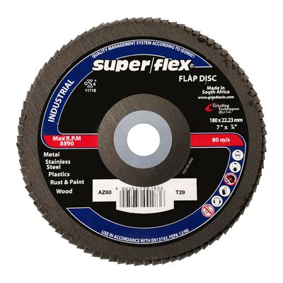 SUPERFLEX FLAP DISC INDUSTRIAL 180MM AZ60