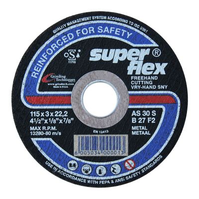 SUPERFLEX CUTTING DISC FLAT STEEL 115X3MM B