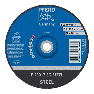 PFERD GRINDING WHL STEEL DOME 230MM X7.2MM SG