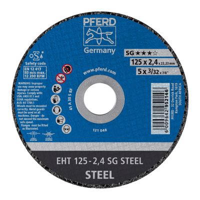PFERD Cutting Disc Flat Steel 125mm X2.4mm Sg