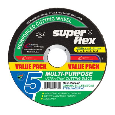 SUPERFLEX Cutting Disc Multi Purpose 115x1.0mm 5pk