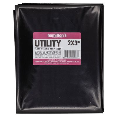 HAMILTONS UTILITY BLACK DROP SHEET 2M X 3M