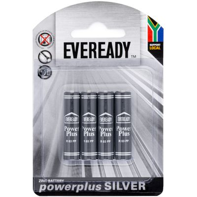 EVEREADY Battery Powerplus Silver Zinc Aaa 4pc