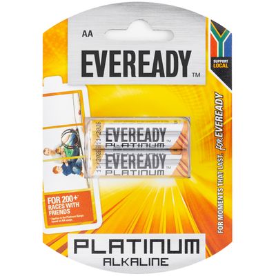 EVEREADY BATTERY PLATINUM ALKALINE AA 2 PACK
