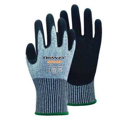 HANVO GLOVE SUPER GRIP CUT 5 NITRILE