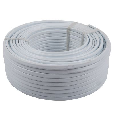 Cable Flat 2 Core + Earth White 50m 1.5mm