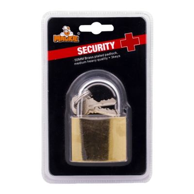 MACKIE Padlock Sec Plus B/plated 50mm