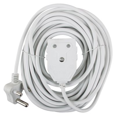 NEXUS Extension Cord White Dbl 20m 1.0mm 10a