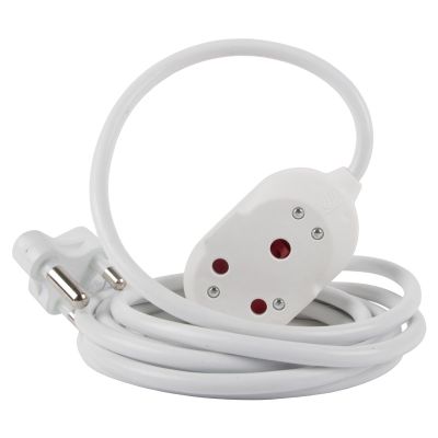 NEXUS Extension Cord White Dbl 3m 1.5mm 16a