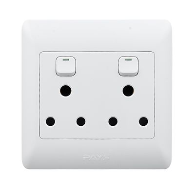 NEXUS SOCKET SWITCH WITH COVER 16AMP 4X4 DOUBLE