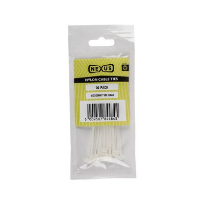 NEXUS Cable Ties T18r 2.5mmx100mm White 100 Pack