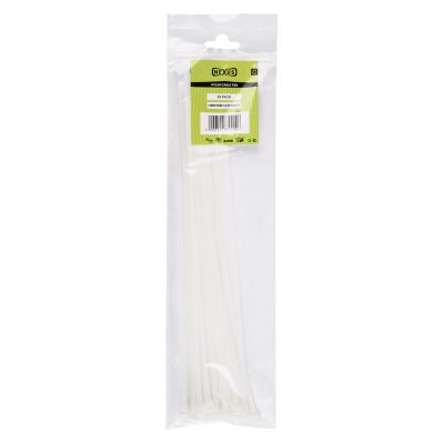 NEXUS CABLE TIES T501 4.8MMX300MM WHITE 20 PACK