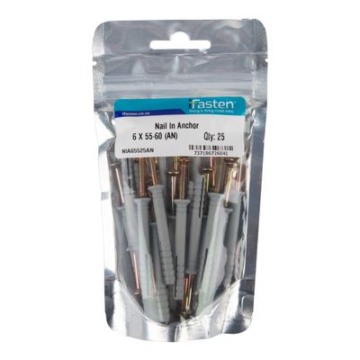 IFASTEN Nail In Anchor 6mmx55mm 25 Pp