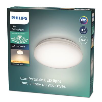 PHILIPS CEILING LIGHT ROUND 6W 27K WARM WHITE