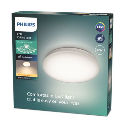PHILIPS CEILING LIGHT ROUND 6W 40K COOL WHITE