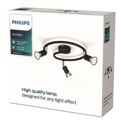 PHILIPS SPOTLIGHT SPIRAL BLACK 3X50W DOWNLIGHTER