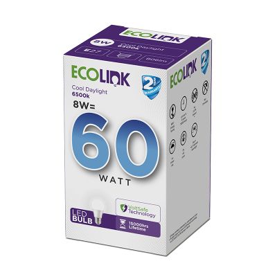 ECOLINK GLOBE 8W 806LM SCREW TYPE COOL DAYLIGHT