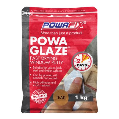 POWAFIX POWA GLAZE TEAK FAST DRYING PUTTY 1KG