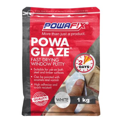 POWAFIX POWA GLAZE WHITE FAST DRYING PUTTY 1KG
