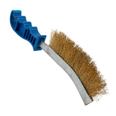 STRIKE-ARC WIRE BRUSH WITH BLUE PLASTIC HANDLE