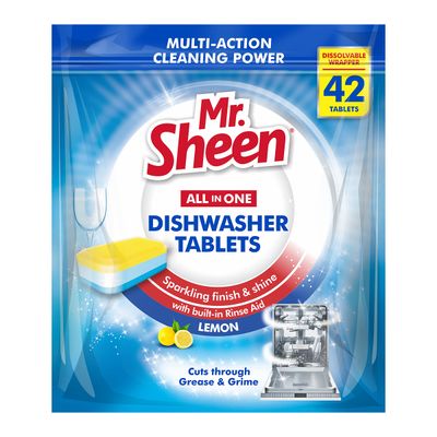 Mr Sheen Dishwasher Automatic Tablets Lemon 42pc