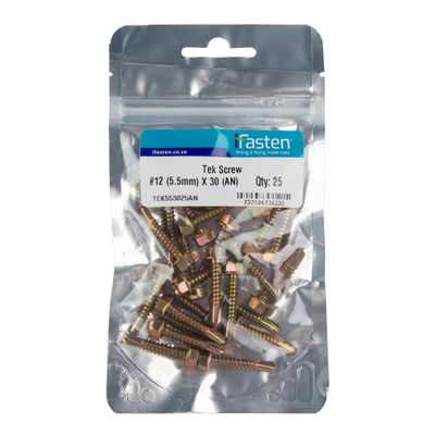 IFASTEN Tek Screw No12 5.5mmx30mm 25 Pp