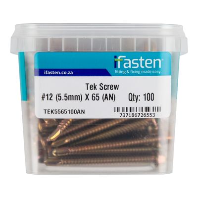 IFASTEN TEK SCREW NO12 5.5MMX65MM 100 PT