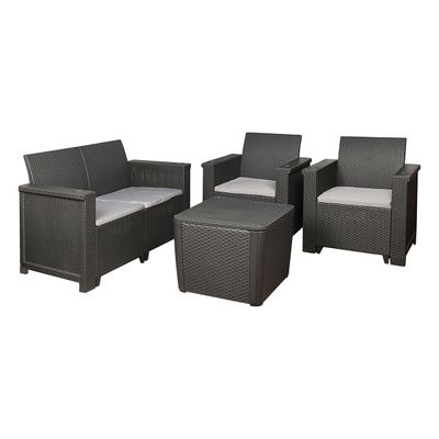 CONTOUR JABULANI 4PC PATIO SET CHARCOAL