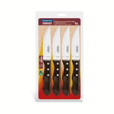 TRAMONTINA Steak Knife Jumbo Set Brown 4pc Boxed