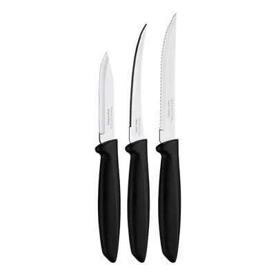 TRAMONTINA Plenus Knife Set Black 3pc Bp