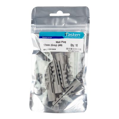 IFASTEN Wall Plug 12mm Grey 10 Pp