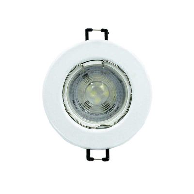 Globe Gu10 Led Downlight 5w Cool/w White Flange 3000h Eo21
