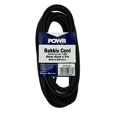 Cord Bakkie Stretch 6mmx5mtr Black