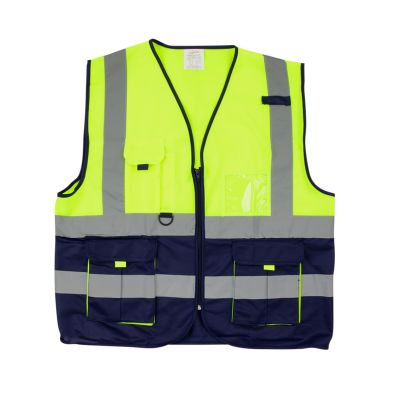 Vests PIONEER Signaling With Zip Id Pocket Lime/navy Med Vo3