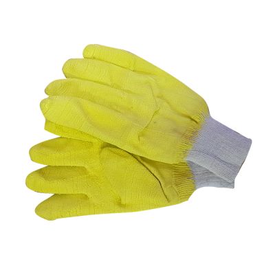 Gloves Comarex Crinkle Yel Kn/wrist Fully Dip Lrg G032