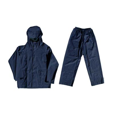 Rainsuit 2pce Navy Blue Rubberised Size Large Rn-l