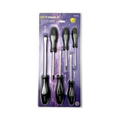 Screwdriver Set I Mechanics Pls Hndl Black Tip