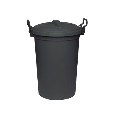Bin Refuse Bin C/w Grip For Lid 120ltr Big Jim Black Collec