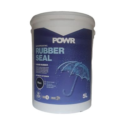 Rubber Seal Waterproof Coating Black 5 Ltr POWR