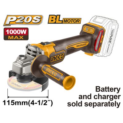 20v Ps+c/l B/l Angle Grinder 1000w No B/c Box